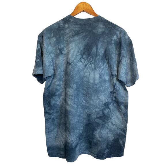 The Mountain Warrior Wolf Blue Tie Dye Tee Shirt Size L S/Sleeve by Paul Jeremy - Picture 2 of 7